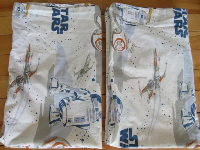2 Fundas De Almohada De Algodón Orgánico Droide De Cerámica Barn Niños Star Wars C3Po R2D2