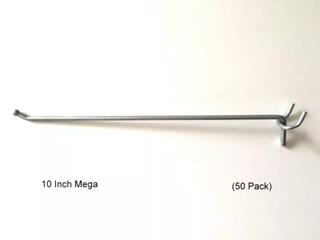 (50 PACK) USA Made 10 Inch Metal Mega Peg Kit.Garage Shelf Hanger Pegboard Hooks