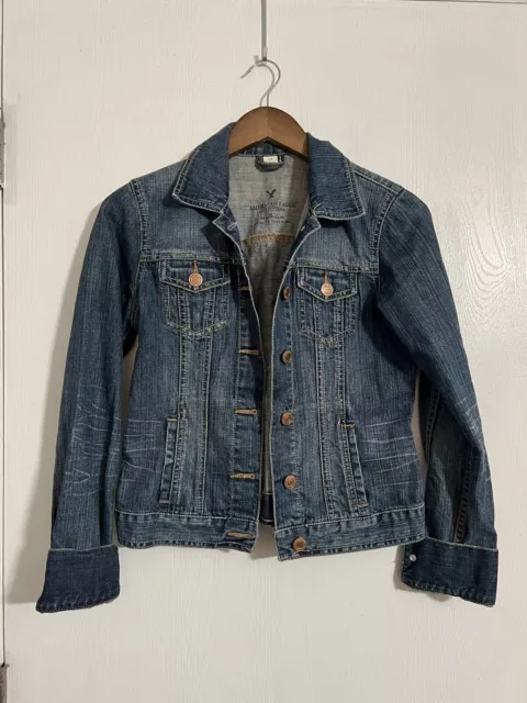 American Eagle Outfitters| Denim Jean Jacket| Women's Size S/P| Distressed