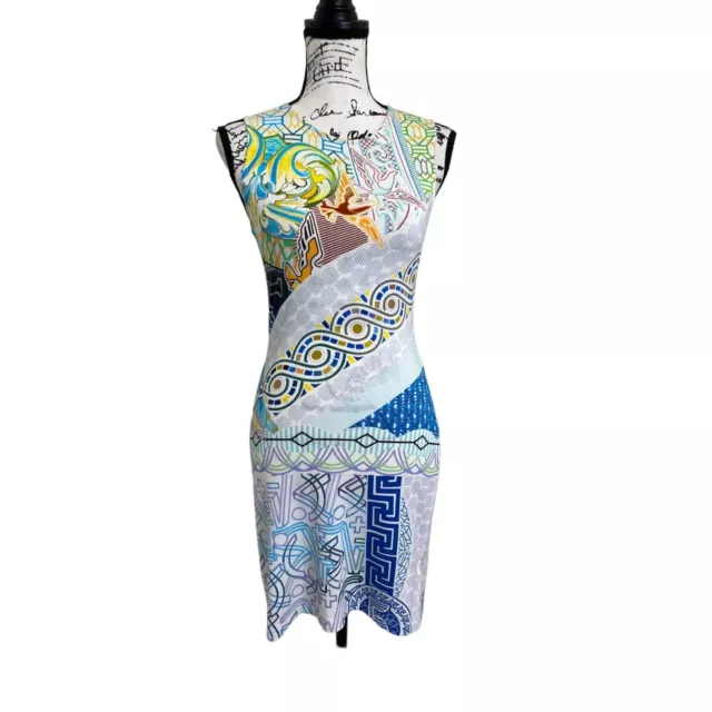 Mary Katrantzou Women's Dress Sleeveless Doves Abstract Print Size M