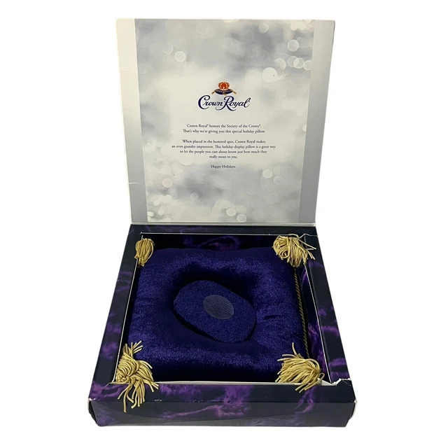 Crown Royal Bottle Display Purple Pillow Holiday Decor 8 x 8 NEW With Box