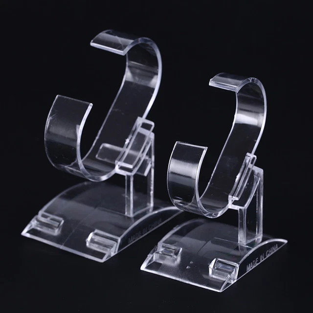 Esposore per orologio da polso in plastica da 10CM supporto per esposore per esposizione in venda esposore per gioielli trasparente esposore per orologi in altezza totale  36