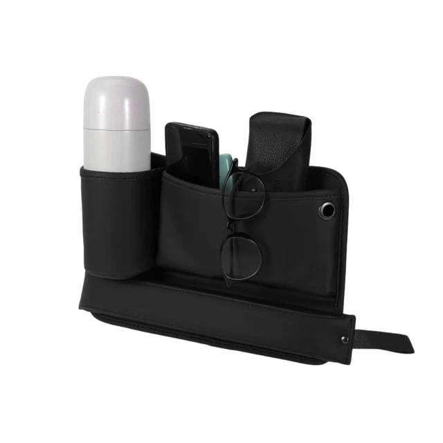 Lot De 2 Pochettes De Rangement Latérales En Cuir Noir Pour Voiture - Universelles, Comme Neuves
