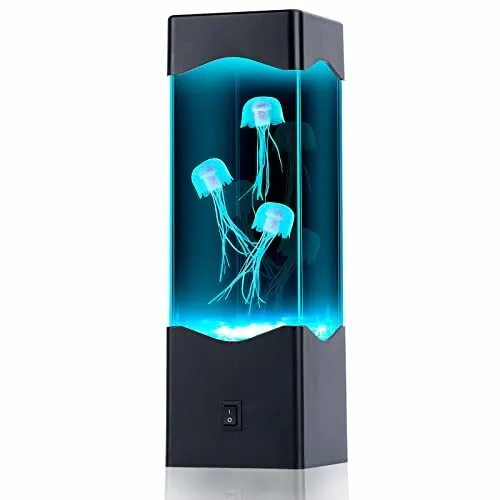 Gifts for Adults Kids, Multi-Color Jellyfish Lamp, USB Powered Aquarium Black