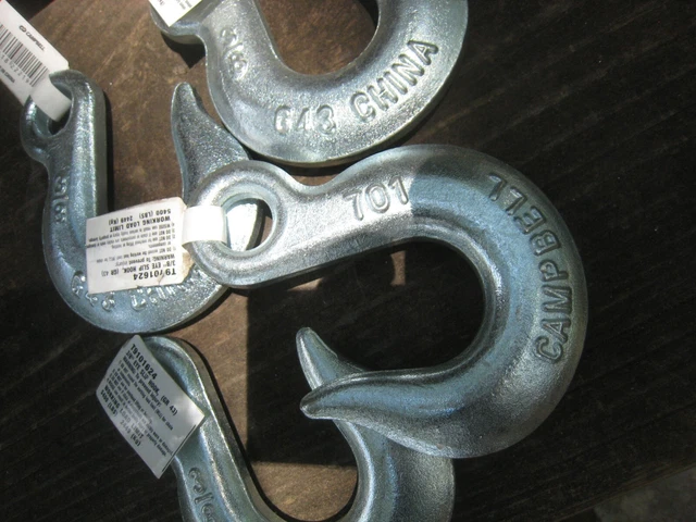 4Campbell Chain Eye Slip Hooks Grade 43 Zinc Plate Forged Steel 5/16'' T9101524 2