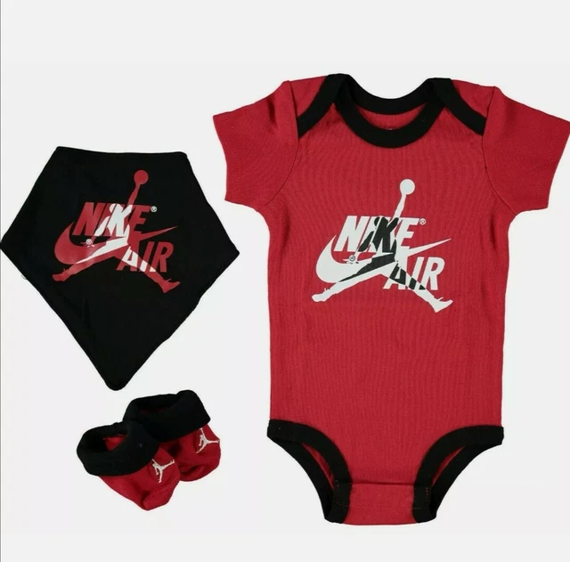 Nike Air Jordan - Jumpman 3 pezzi outfit set regalo nero/rosso/bianco 6-12 mesi