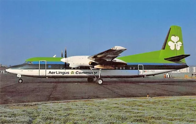 Airline Postcards Aer Lingus Commuter Fokker 50 (F27-050) EI-FKB  c/n 20119