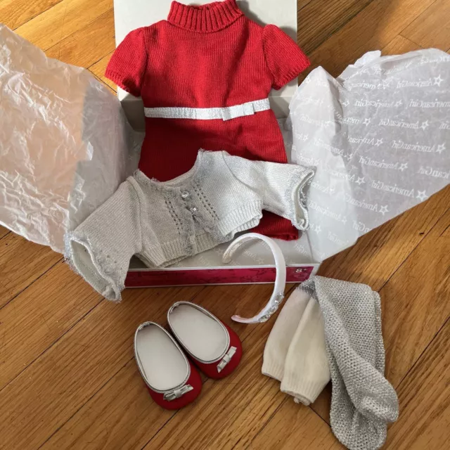 American Girl Doll Ruby And Ribbon Dress Outfit In Box