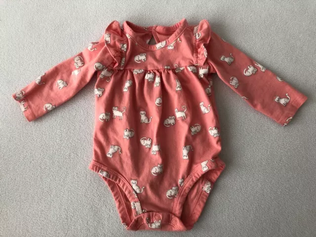 Carter's Baby Girl One-piece Bodysuit Kitten Cat Design Size 6 Month