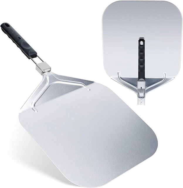 PIZZA PEEL SHOVEL Tray Paddle Metal Foldable Handle Easy Storage Cake