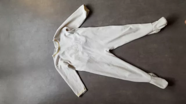 Dors bien grenouillère pyjama velours jaune pâle  24 MOIS 2 ANS PETIT BATEAU