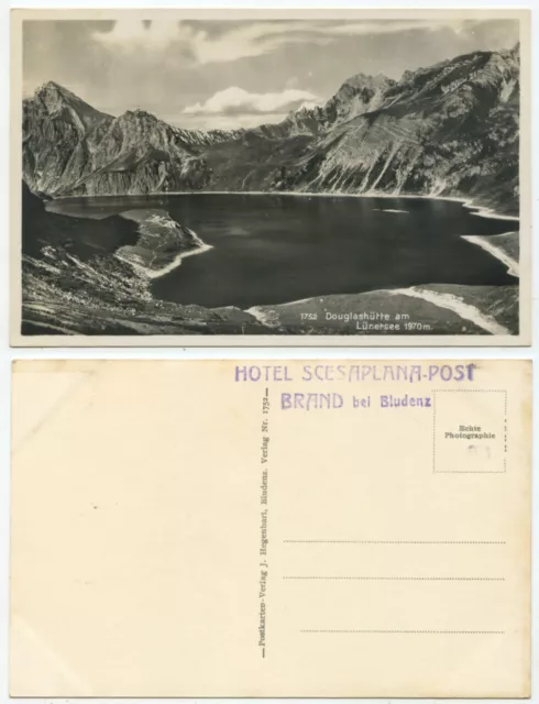 38858 - Douglashütte - Lünersee - foto real - postal antigua