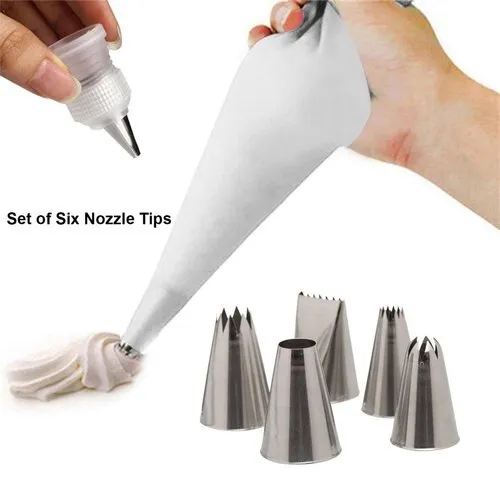 Reusable Icing Piping Bag + Nozzles Set Cake Cupcake Decorate 3