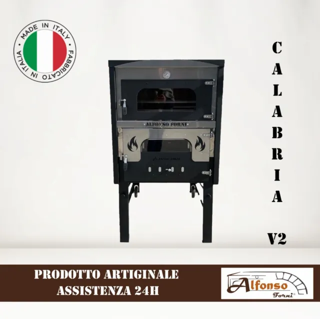 Forno a legna CALABRIA V2, forno a legna in ferro Alfonso Forni, con refrattari