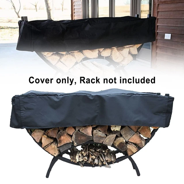 Skyour Housse de rangement pour bûches de bois de chauffage - 1,2 m/2,4 m - Résistante et imperméable - Pour extérieur, terrasse, jardin, cheminée, bois de chauffage (2,4 m