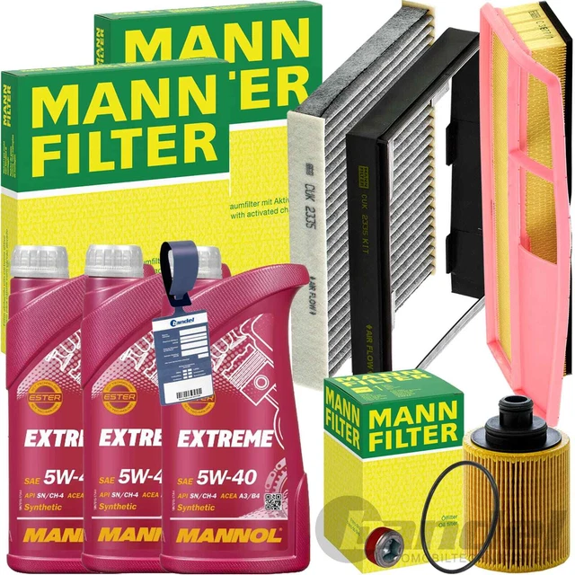 Kit D'entretien/inspection MANN-FILTER CUK 2559 + Huile Mannol 5W-20 - Pour Ford Mondeo 4, S-MAX - Neuf