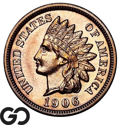 1906 Indian Head Cent Penny RED CAMEO PROOF, Premium Quality Superb Gem PR++ CAM