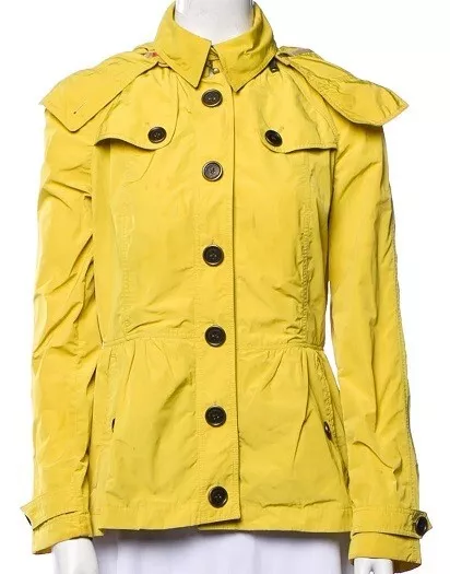 Burberry Brit  Yellow Jacket Coat wt Hooded, M