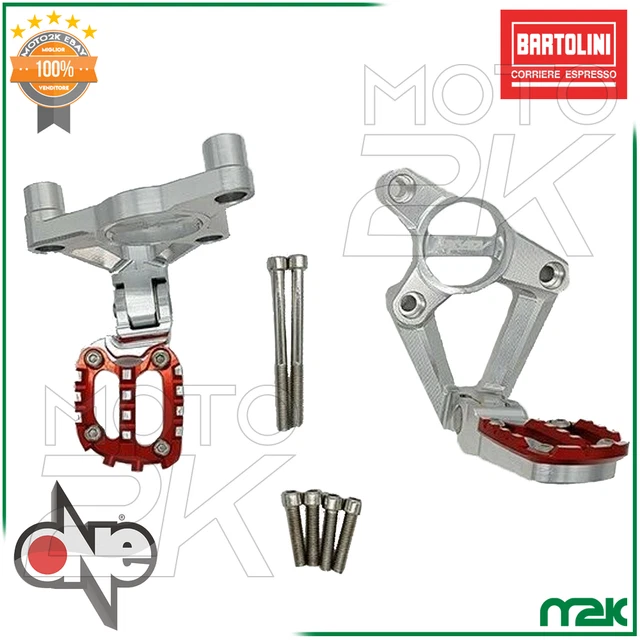 Pedane per Moto, 2 Pezzi in Alluminio CNC M8 Pedane Pieghevoli per Bici da Moto, Asta di Supporto Pieghevole Universale a 90 Gradi Accessori per Poggiapiedi per Moto (Argento