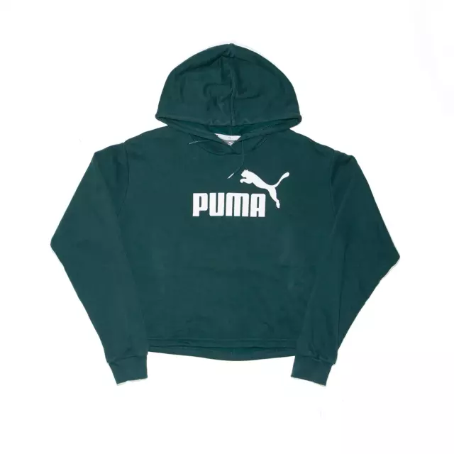 Felpa con cappuccio regolare PUMA donna verde pullover XS