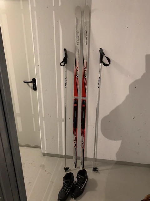 Langlauf Ski Set Herren : Skier 188cm, Stöcke und Schuhe Gr. 44, wenig benutzt