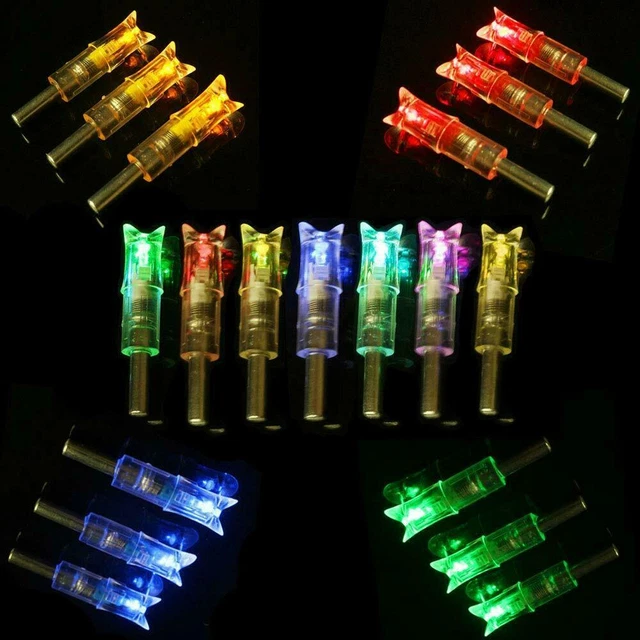 6/12pcs Lighted Nocks for Crossbow Bolts .300''/7.62mm Inside Diameter Half Moon