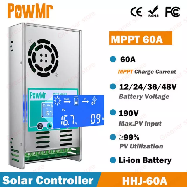 Easun 60A MPPT regolatore di carica solare controller 12V 24V 36V 48V