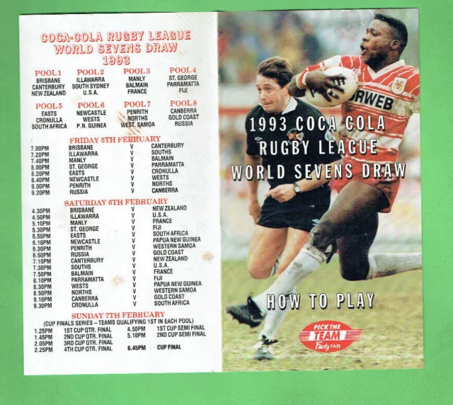 #T317. 1993  Rugby League Draw - World Sevens