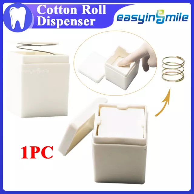 Dental Gauze/Cotton Pad Sponge Dispenser Holder Spring Loaded Autoclavable White