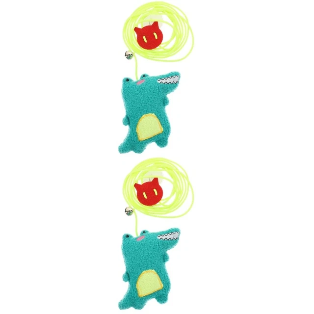 2 piezas Suspending gatos burlona juguete retráctil juego de gatos dibujos animados