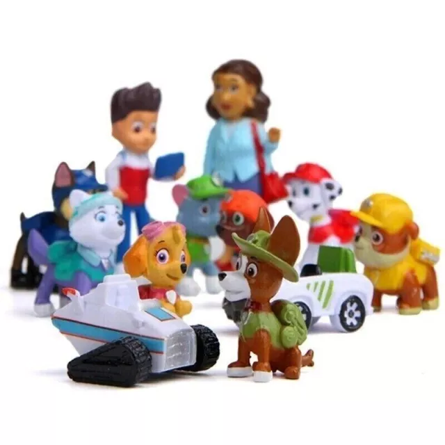 12pcs Paw Patrol Marshall Ryder Chase Zuma Skye Rubble Action Figures Decor Toy 3