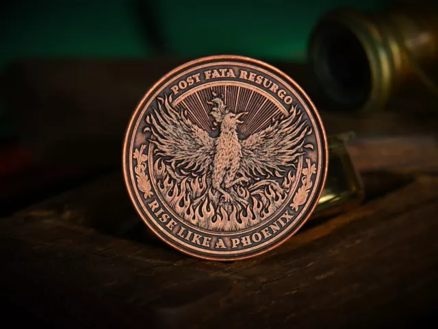 Phoenix Coin | Phoenix Bird Fire Rising Ashes | EDC Reminder Coins