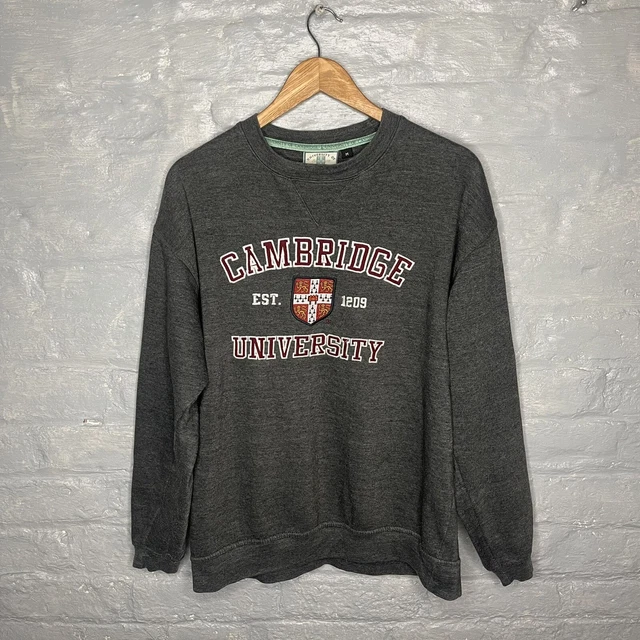 VTG CAMBRIDGE UNIVERSITY Embroidered Grey Jumper Sweatshirt Merch