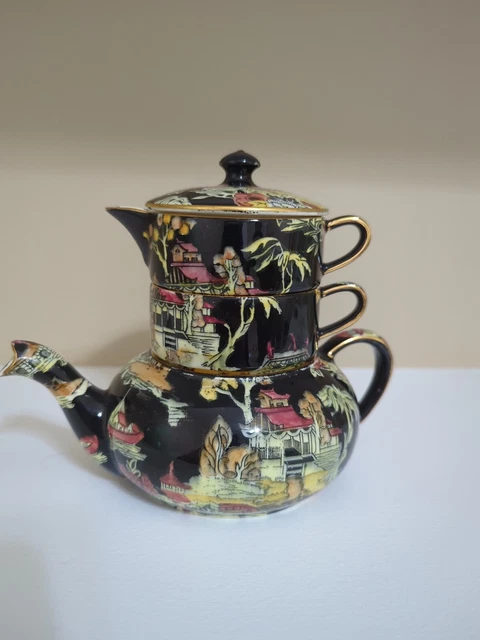 ROYAL WINTON GRIMWADES CHINTZ STACKED TEAPOT FOR ONE limited edition