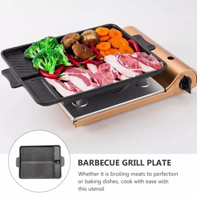 Barbecue Plate Rectangular Grill Non- Stick Pan Commercial Griddle Bakeware 3