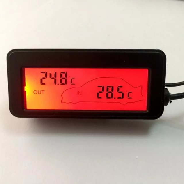 Autothermometer, Autothermometer innen außen, 12V Auto-Thermometer-Messgerät  mit LCD-Digitalanzeige für Auto und LKW
