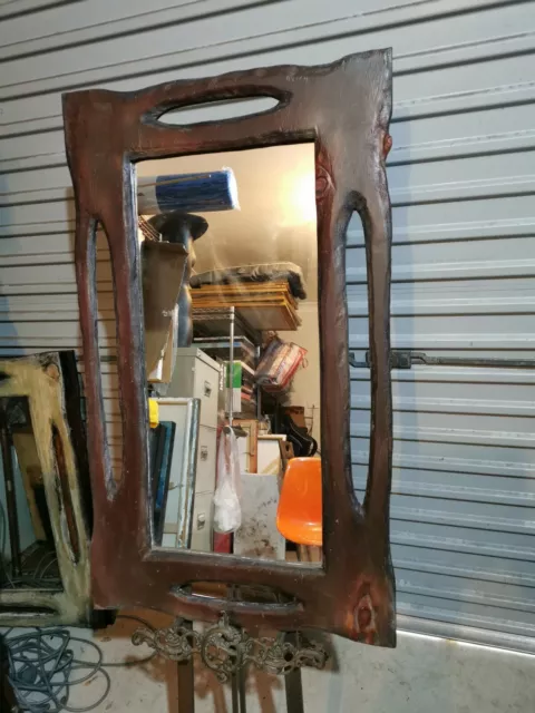 Hand Carved Recycled Timber Mirror