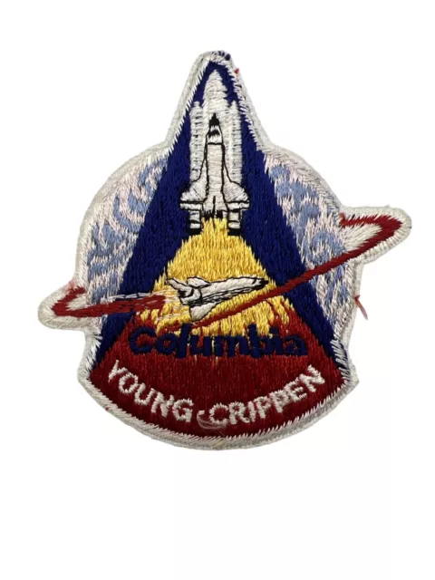 1981 Columbia STS-1 Space Shuttle Embroidered Patch 3" Young & Crippen NASA