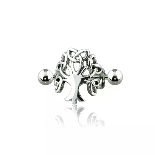 316L Inox Hélix Manchette Piercing Tragus Oreille Arbre de la Vie Argent