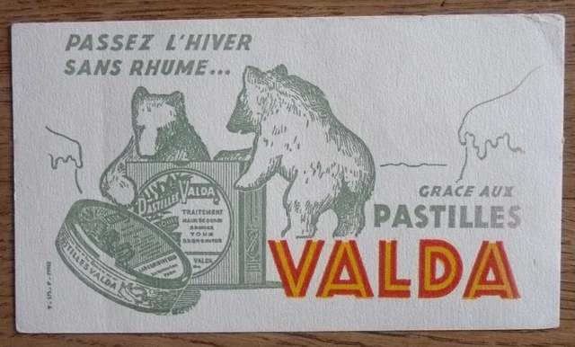 Buvard - Valda Assez L'hiver Sans Rhume Grace... Ours Boîte De Pastilles