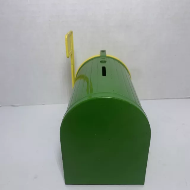 Vintage John Deere Mailbox Metal ERTL Coin Bank Made In USA Collectable Tin 3