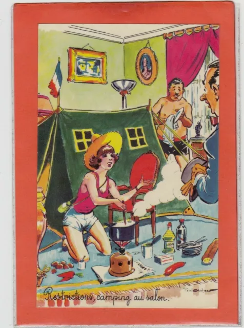 Cpsm/Cp Vintage - Illustrateur Paul Ordner  - Humour Camping - Restrictions...