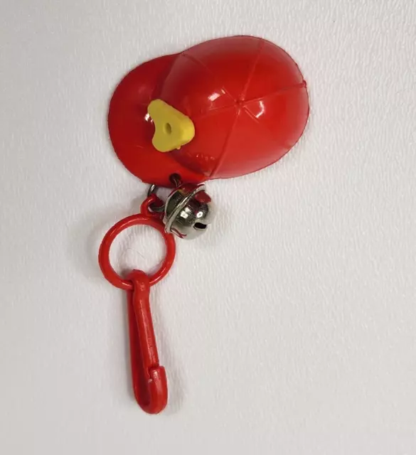 Vintage 1980s Plastic Bell Charm Firefighter Hat For 80s Necklace