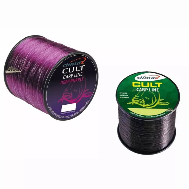 (0,0199 €/m) Climax Cult Carp Line púrpura profundo o negro 0,28-0,40 mm (100 m)