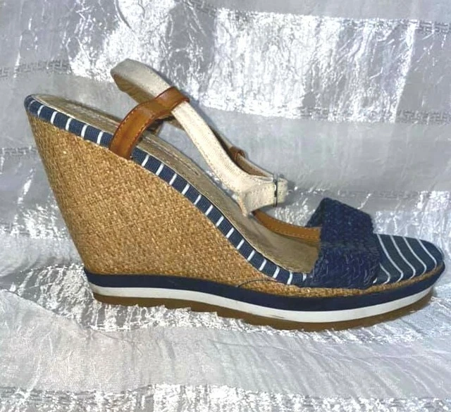 MARIA MARE SANDALI Estivi Blu Scarpe Donna 38 Zeppa Alta Corda