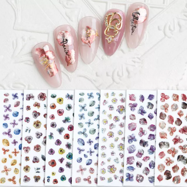 3D Pétalo Adhesivos Uñas Láser Flor Pegatinas Flores Dulce <