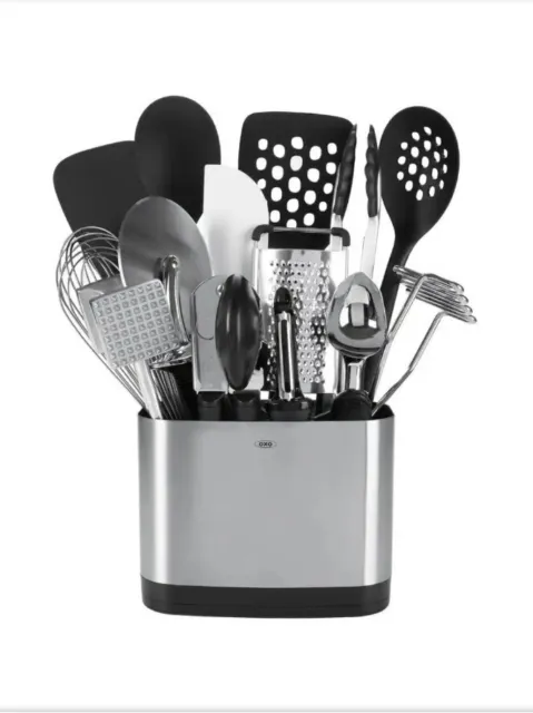 OXO Good Grips 1069228 15-Piece Everyday Kitchen Utensil Set, Silver