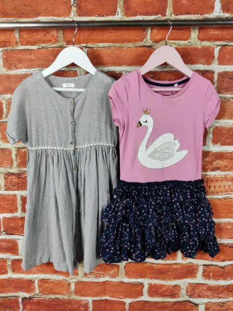 Girls Bundle Age 5-6 Years Next Bluezoo Short Sleeve Dress Summer Swan Set 116Cm