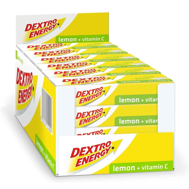 DEXTRO ENERGY DEXTROSE Glucose Lemon & Vitamin C 24 x 47g Fast Acting