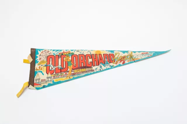 Vintage Old Orchard Beach Maine Souvenir Felt Pennant 25"